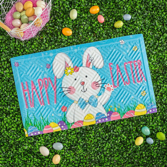 Bowtie Bunny Embossed Mat | Plow & Hearth