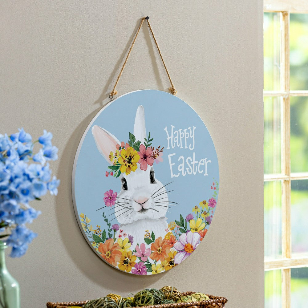 Bunny Blooms Floral Bunny , 18" Door Décor | Plow & Hearth