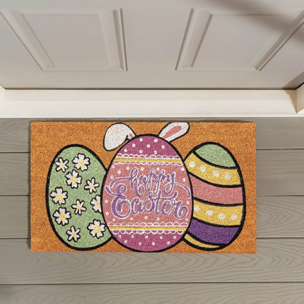 Gingham Easter Coir Mat | Plow & Hearth