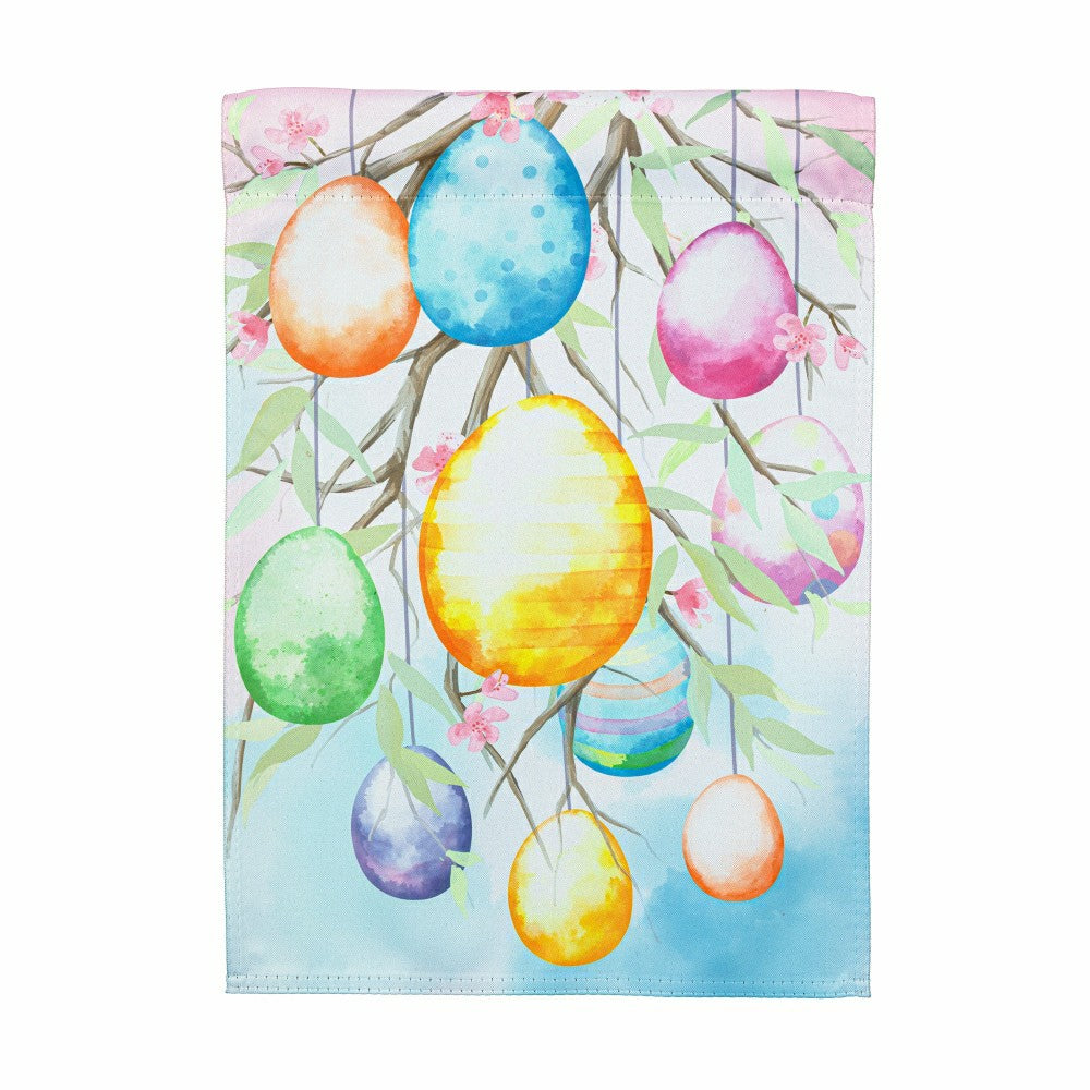 Hop Into Spring Egg Tree Suede Garden Flag | Plow & Hearth