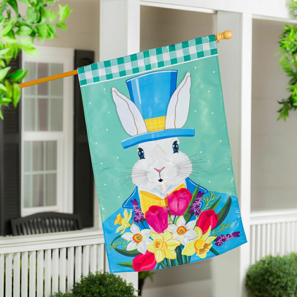 Mister Easter Bunny Applique House Flag | Plow & Hearth
