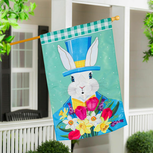 Mister Easter Bunny Applique House Flag | Plow & Hearth