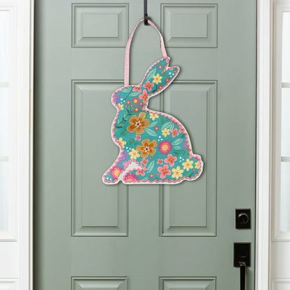 Floral Patterned Bunny Door Decor | Plow & Hearth