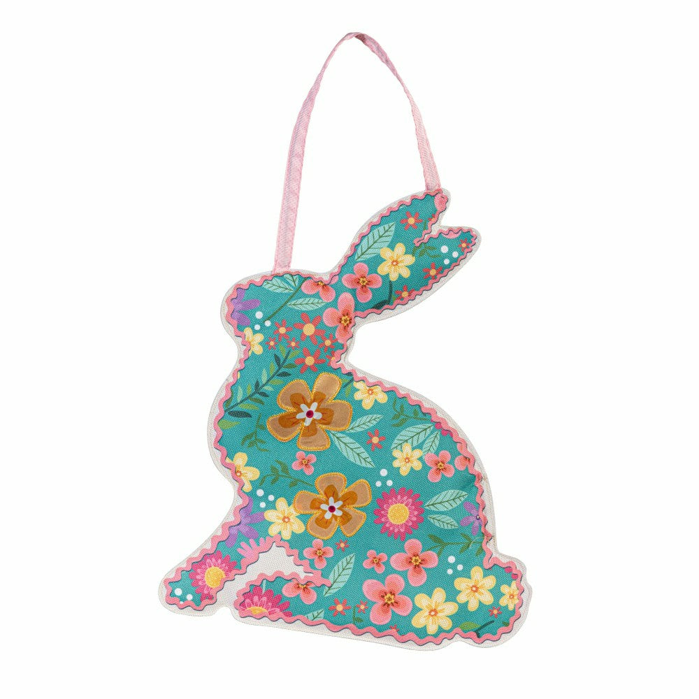 Floral Patterned Bunny Door Decor | Plow & Hearth