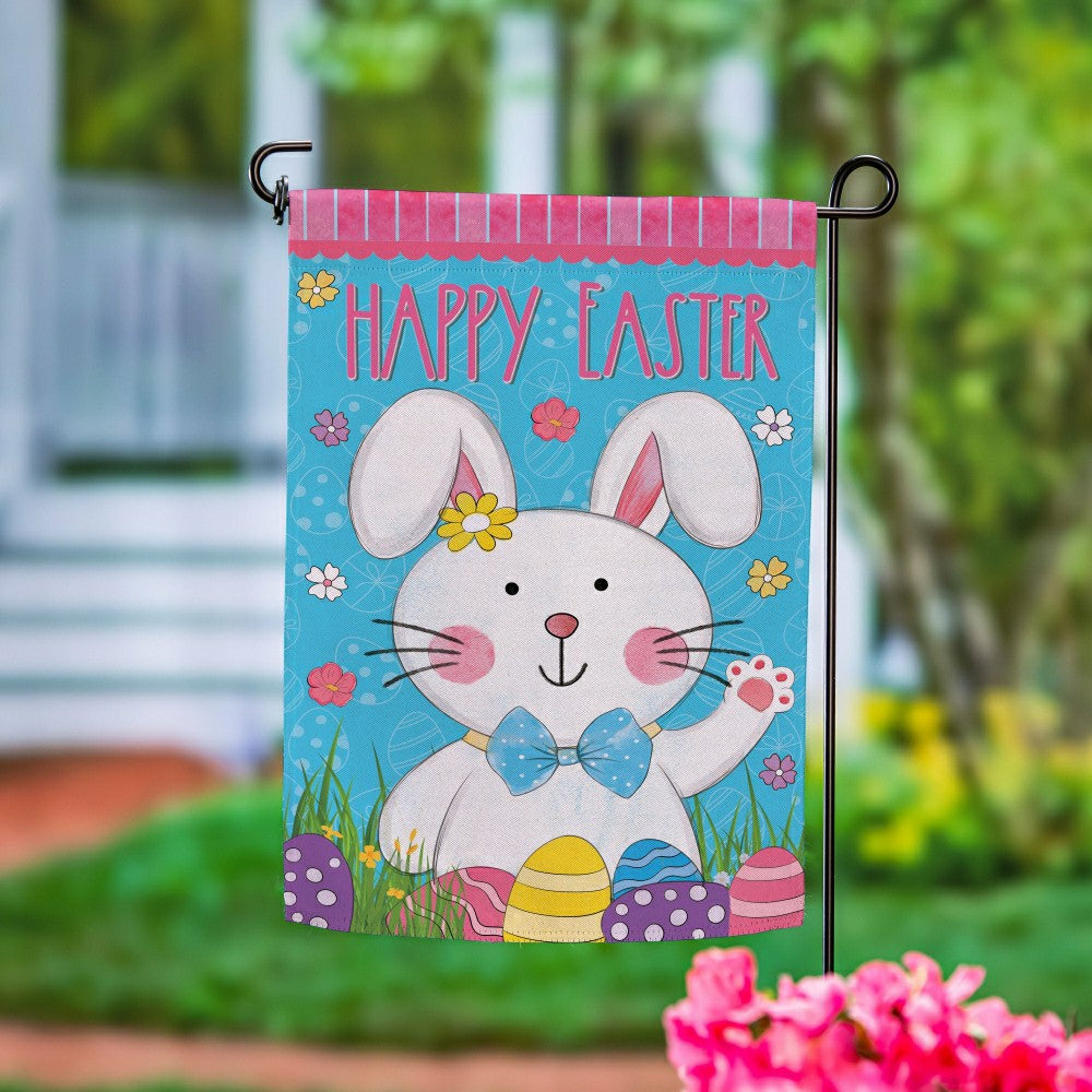 Bowtie Bunny Suede Garden Flag | Plow & Hearth