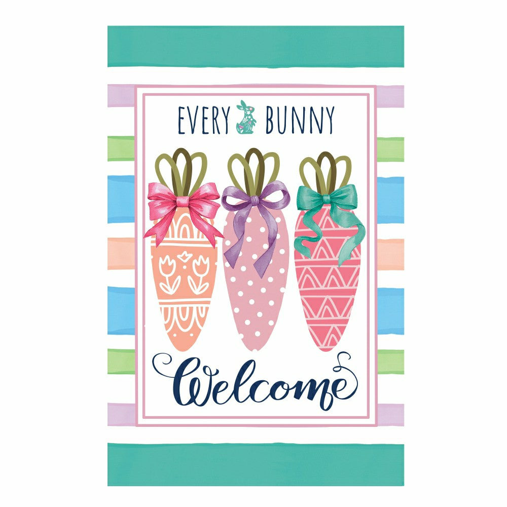 Every Bunny Carrot Welcome Applique Garden Flag | Plow & Hearth