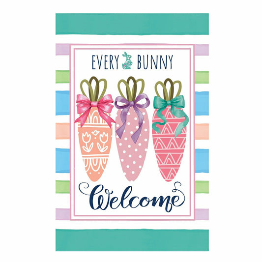 Every Bunny Carrot Welcome Applique Garden Flag | Plow & Hearth