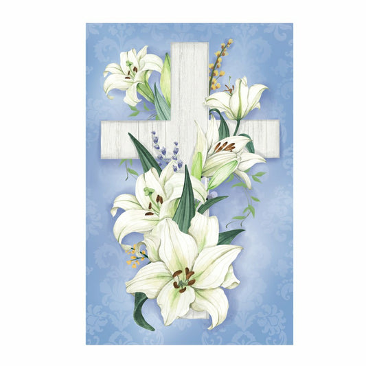 Cross Of Lilies Applique Garden Flag | Plow & Hearth