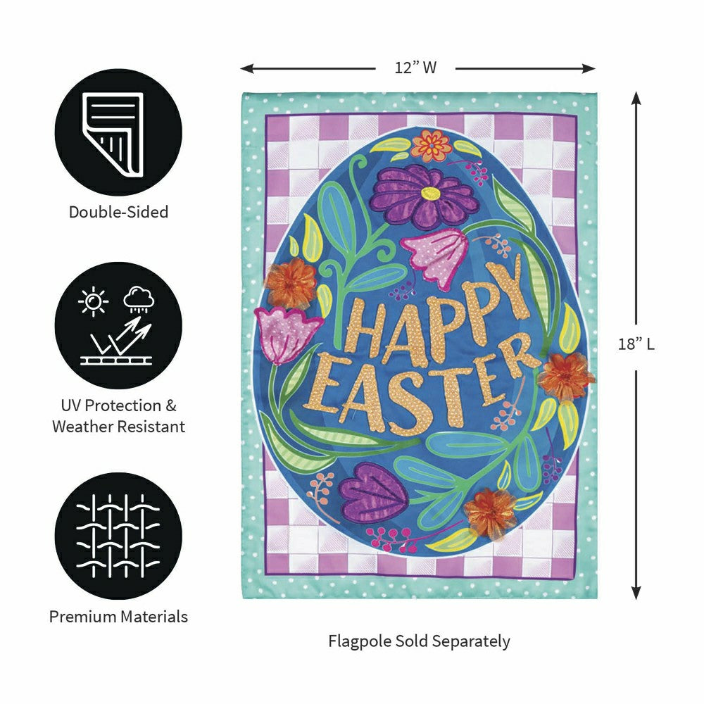 Happy Easter Applique Garden Flag | Plow & Hearth