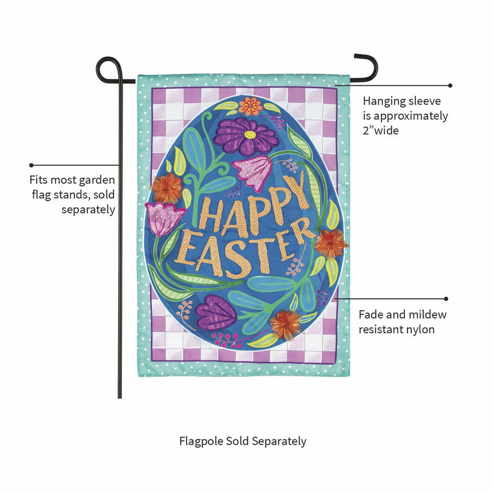 Happy Easter Applique Garden Flag | Plow & Hearth