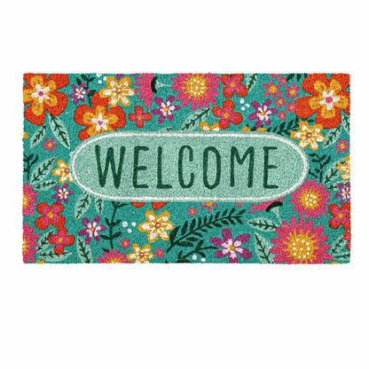Floral Patterned Bunny Florals Coir Mat | Plow & Hearth