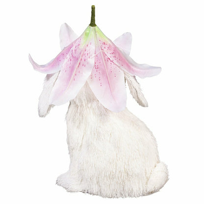 Hop Into Spring Table Decor Natural Fiber Bunny with Flower Hat, 10"H | Plow & Hearth