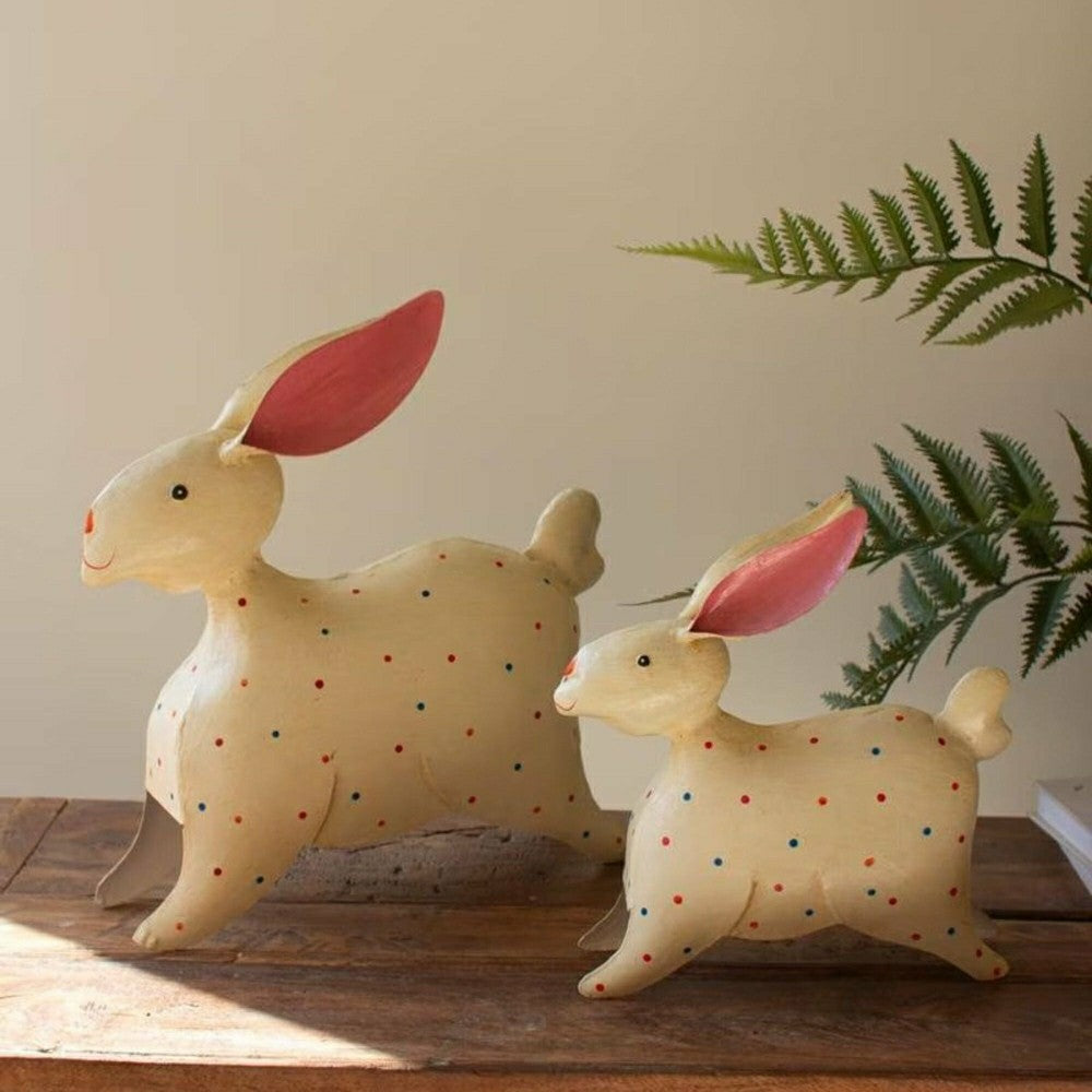 Metal Rabbit Garden Statue, Set of 2 | Plow & Hearth
