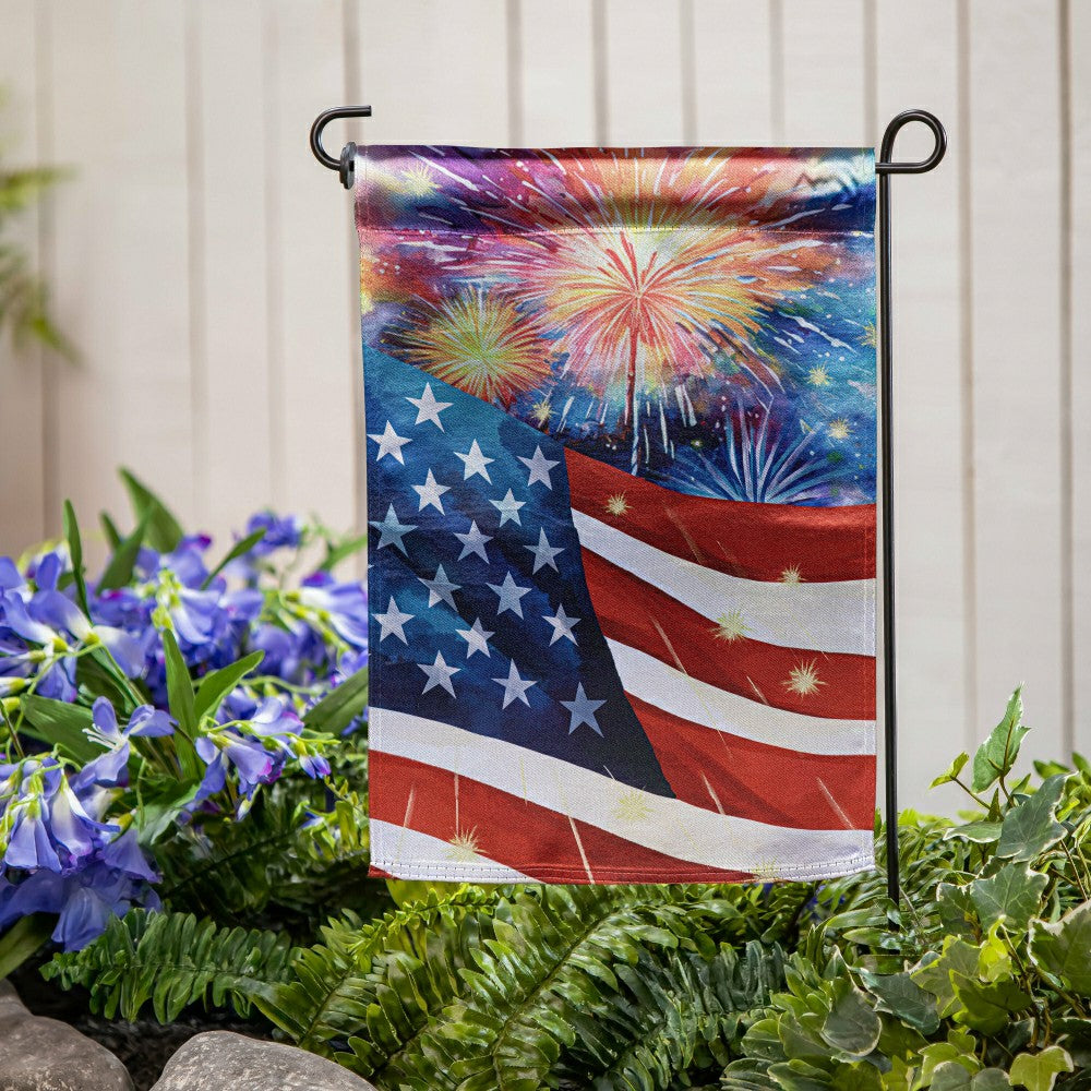 American Classic Fireworks Lustre Garden Flag | Plow & Hearth