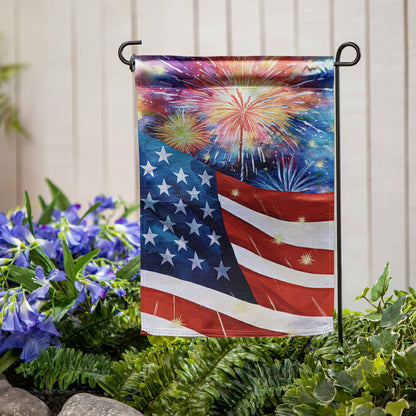 American Classic Fireworks Lustre Garden Flag | Plow & Hearth