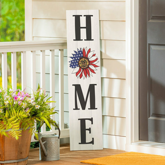 American Classic Garden Decor, Porch Leaner, Sunflower "HOME", 10.75"  | Plow & Hearth