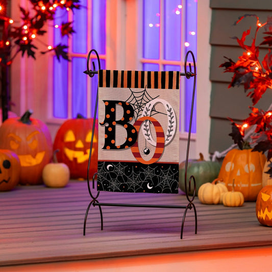 Polka Dots & Stripes Boo Suede Garden Flag | Plow & Hearth