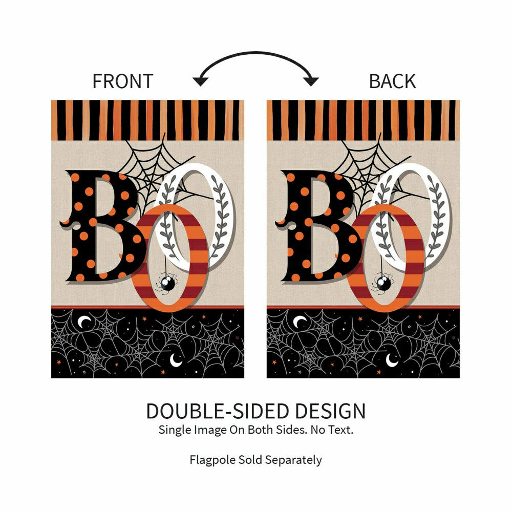 Polka Dots & Stripes Boo Suede Garden Flag | Plow & Hearth