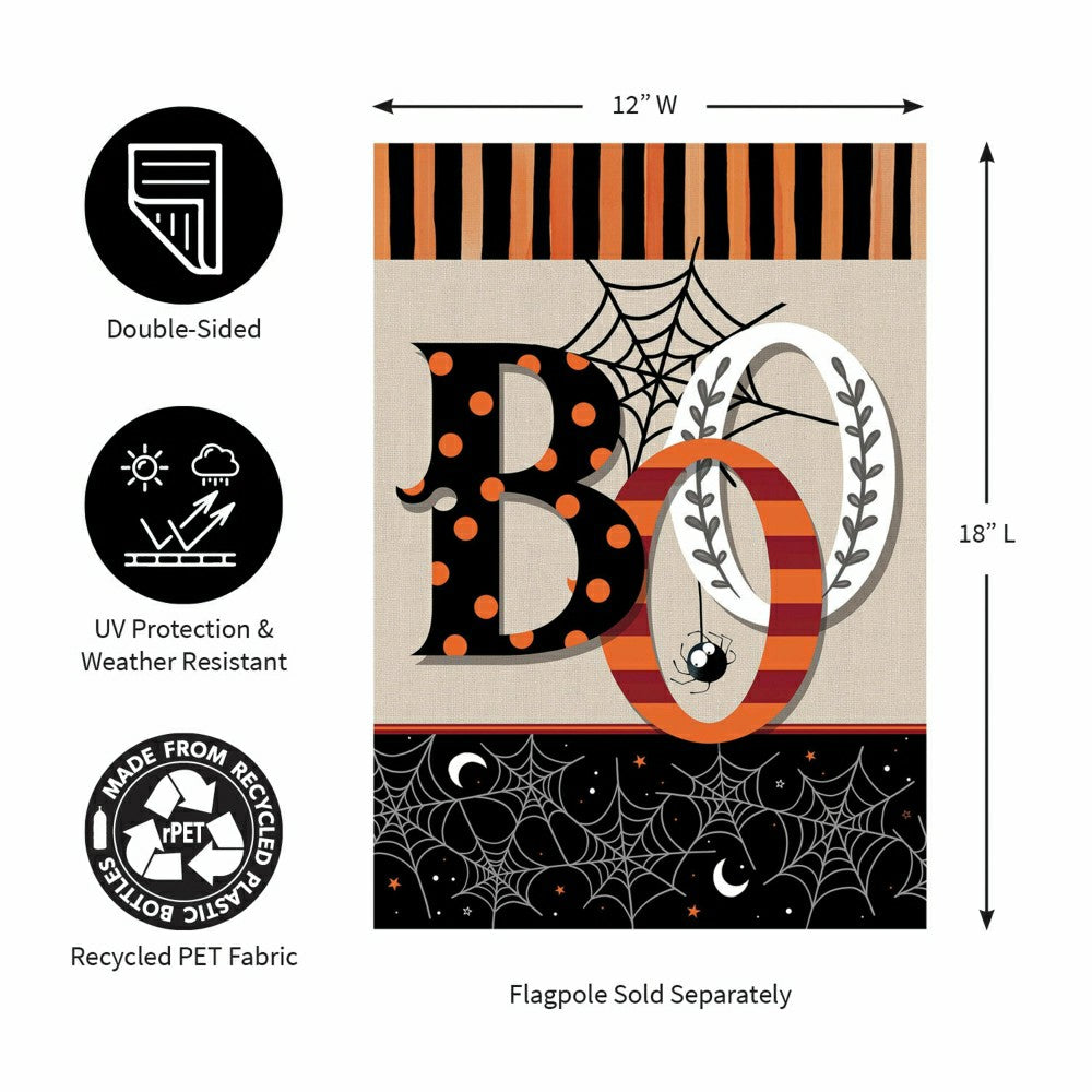 Polka Dots & Stripes Boo Suede Garden Flag | Plow & Hearth