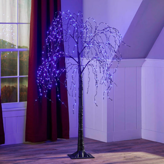 Indoor/Outdoor Halloween Weeping Willow, 6'H with 500 Lights | Plow & Hearth