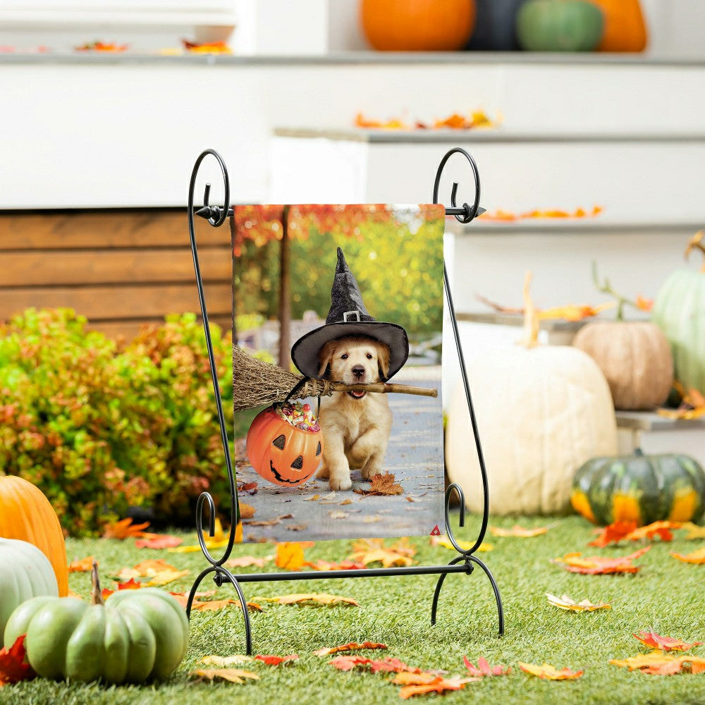 Goldens With Broom Suede Garden Flag | Plow & Hearth