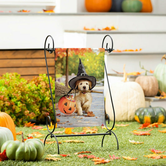 Goldens With Broom Suede Garden Flag | Plow & Hearth