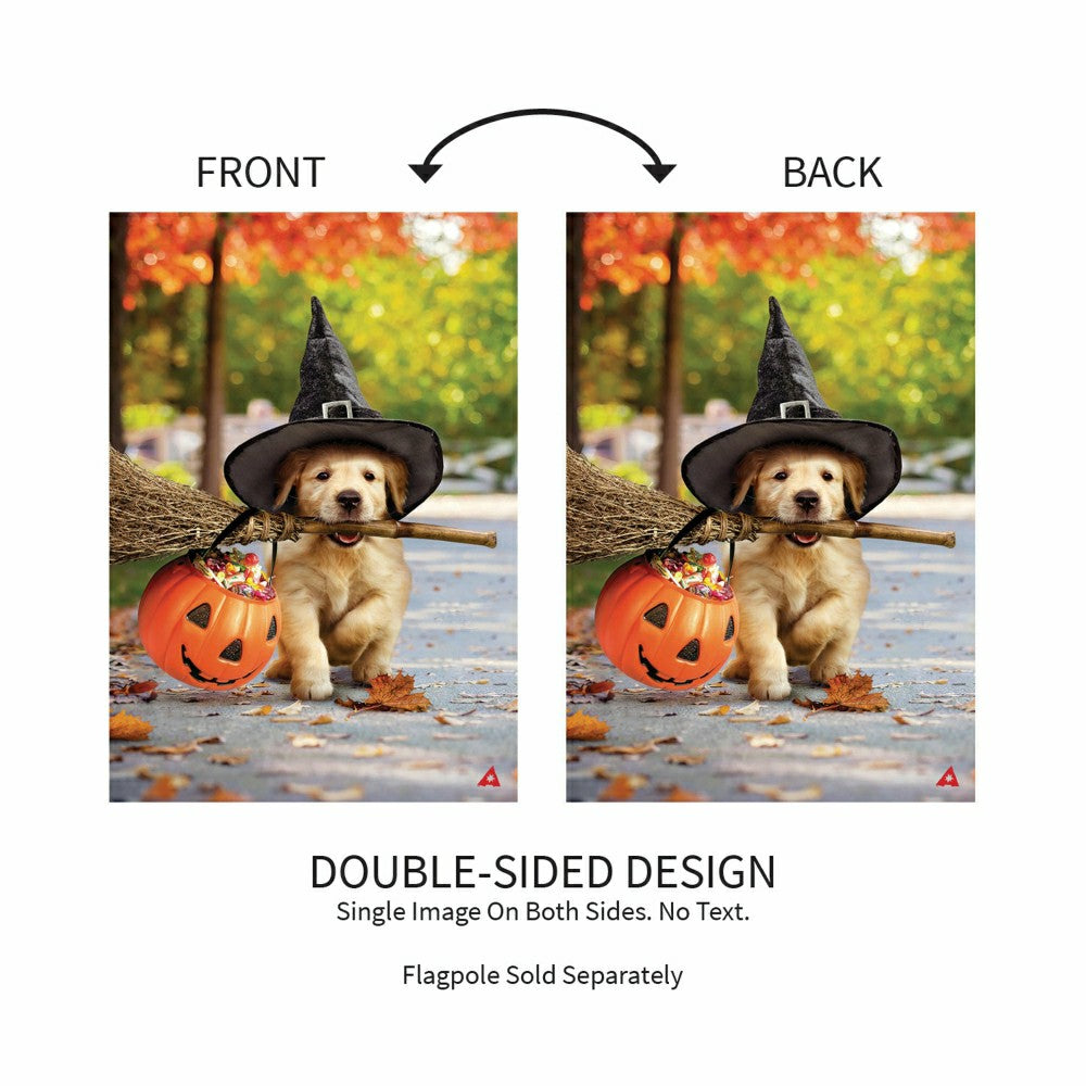 Goldens With Broom Suede Garden Flag | Plow & Hearth
