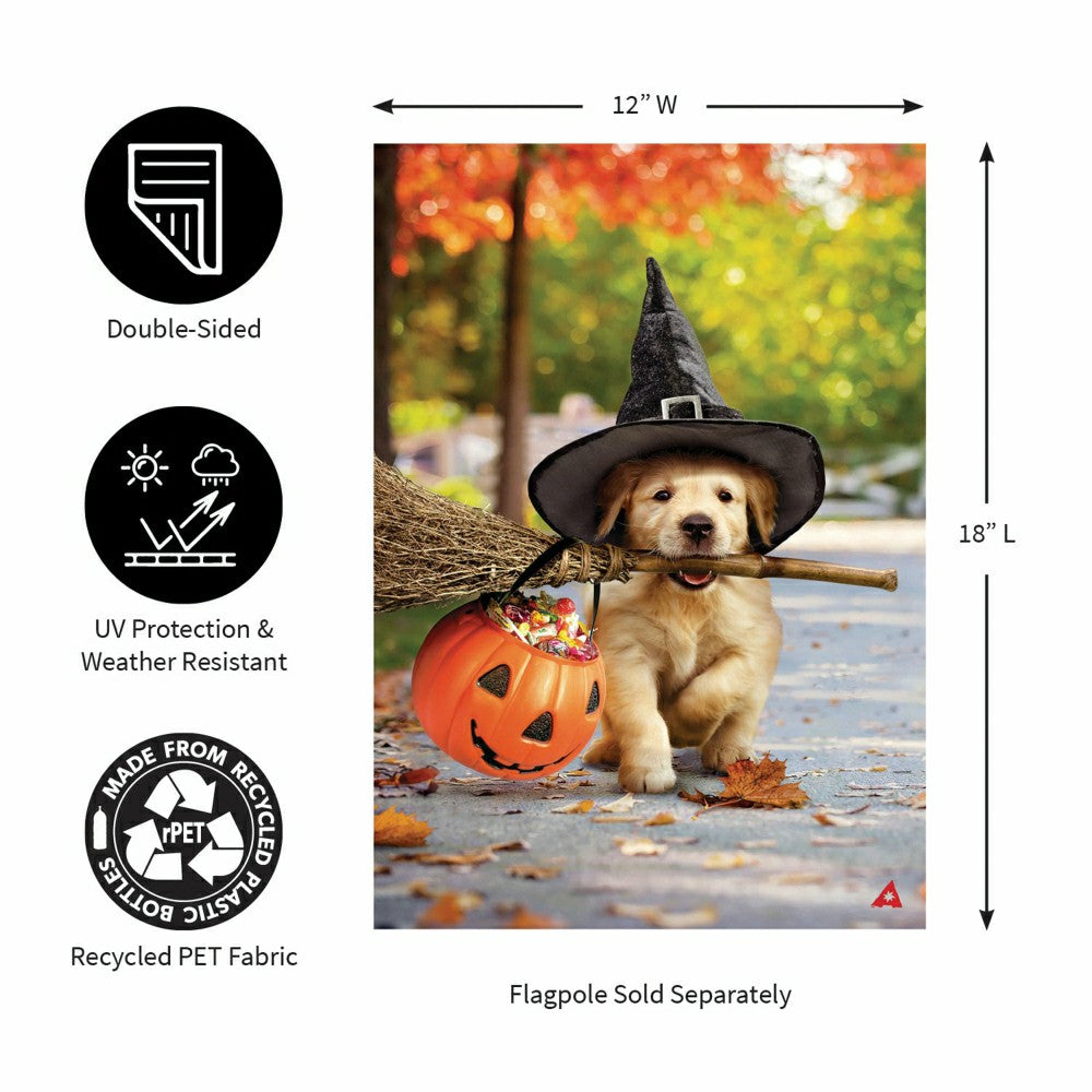 Goldens With Broom Suede Garden Flag | Plow & Hearth