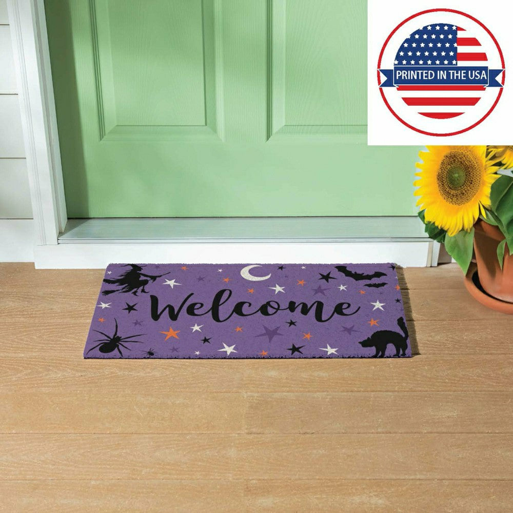 Spooky Welcome PVC Trapper Doormat, 28"x16" | Plow & Hearth