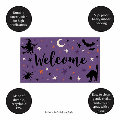 Spooky Welcome PVC Trapper Doormat, 28"x16" | Plow & Hearth