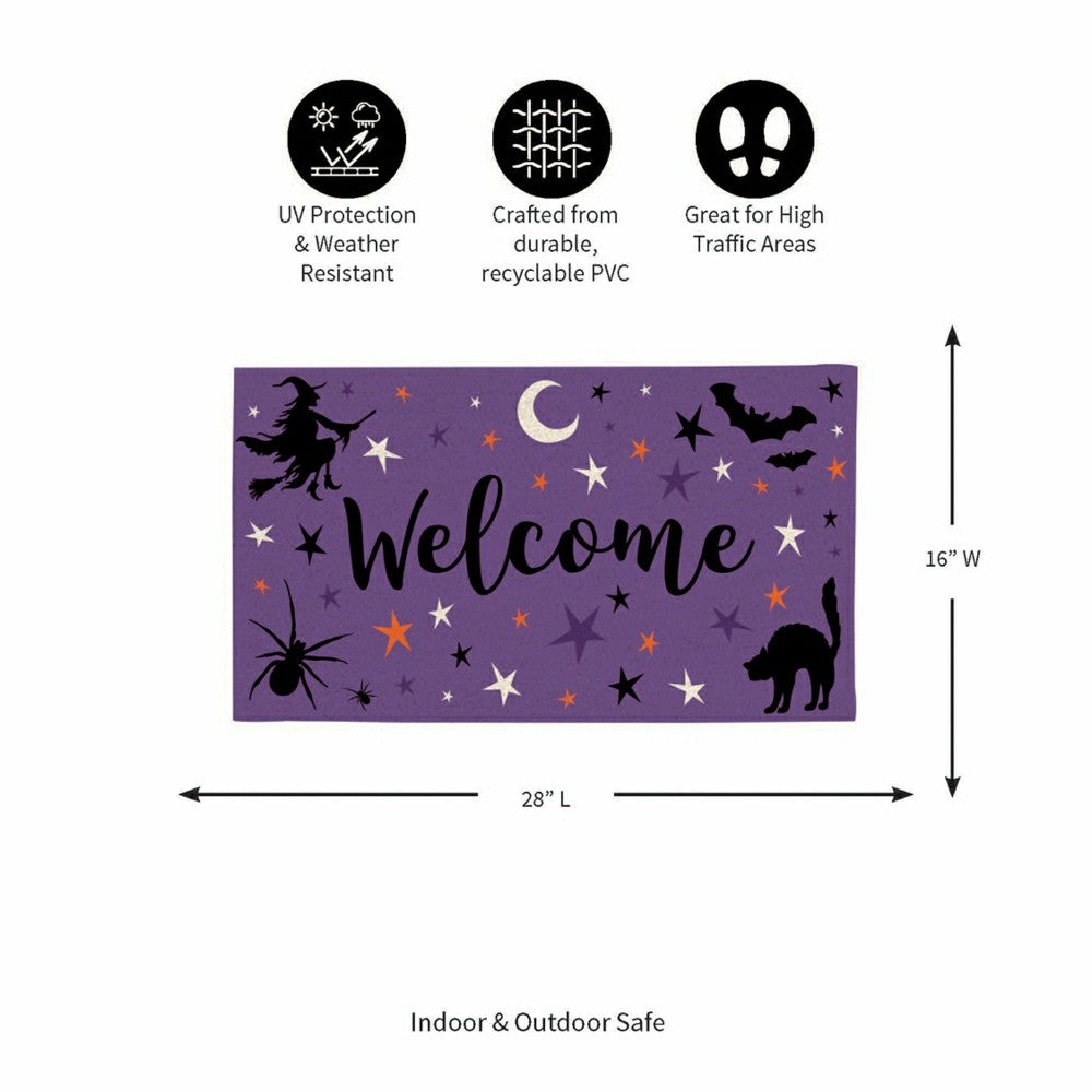 Spooky Welcome PVC Trapper Doormat, 28"x16" | Plow & Hearth