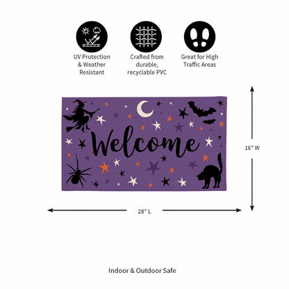 Spooky Welcome PVC Trapper Doormat, 28"x16" | Plow & Hearth