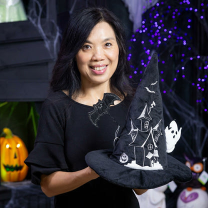 Witch Hat LED Fabric Table Décor, 13.75"H | Plow & Hearth