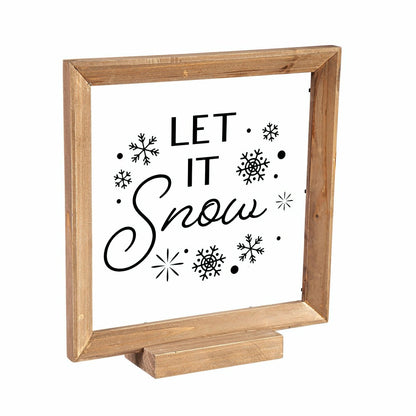 Wood Framed Décor, Set of 3 "Season's Greetings" "Peace on Earth" "Let | Plow & Hearth