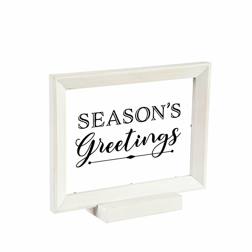 Wood Framed Décor, Set of 3 "Season's Greetings" "Peace on Earth" "Let | Plow & Hearth