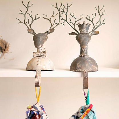 Metal Deer Stocking Holders, Set of 2 | Plow & Hearth