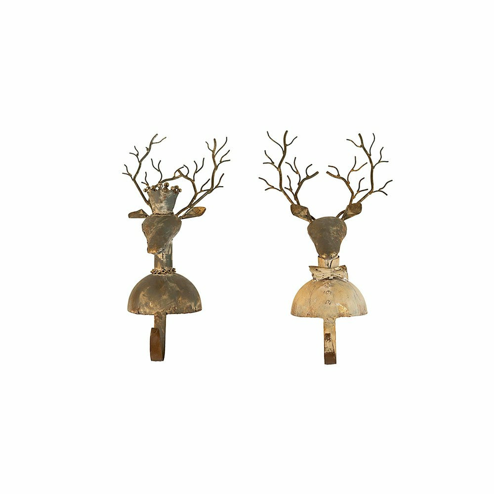 Metal Deer Stocking Holders, Set of 2 | Plow & Hearth
