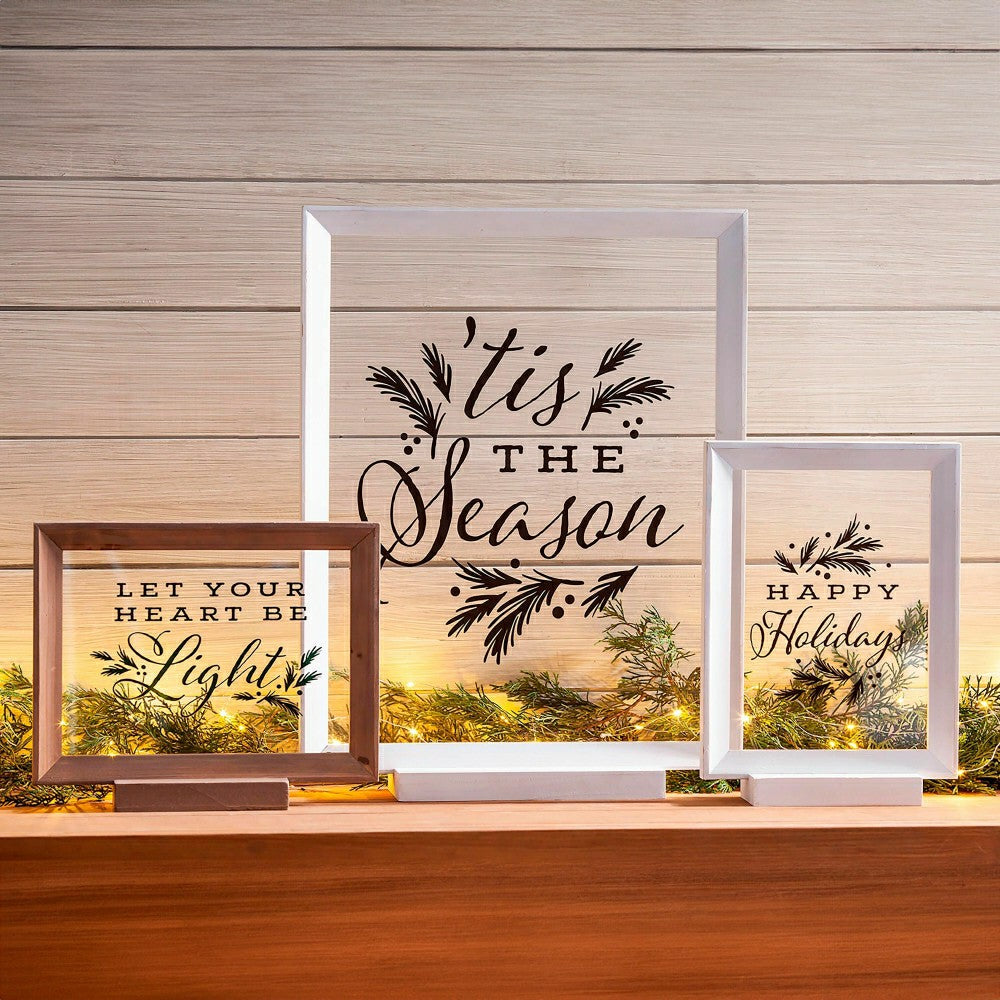 Framed Christmas Wishes Holiday Accents, Set of 3 | Plow & Hearth
