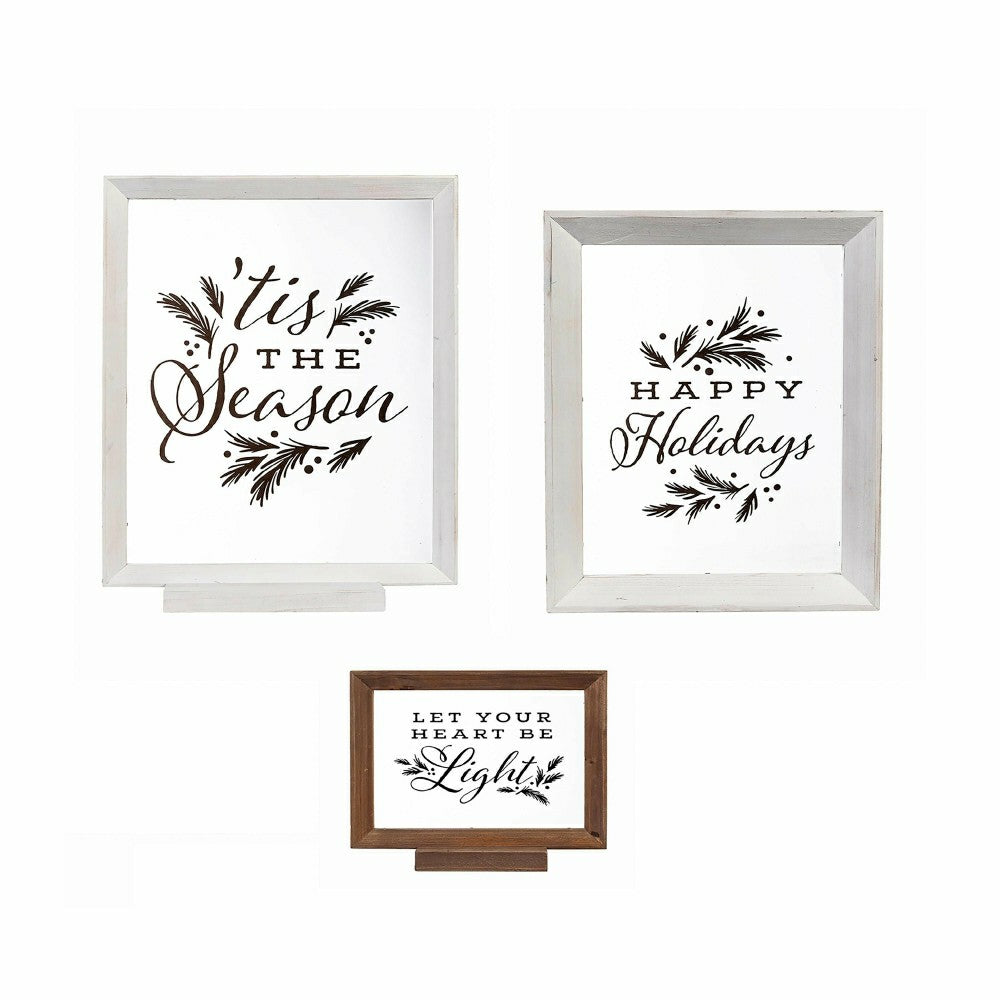 Framed Christmas Wishes Holiday Accents, Set of 3 | Plow & Hearth