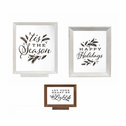 Framed Christmas Wishes Holiday Accents, Set of 3 | Plow & Hearth