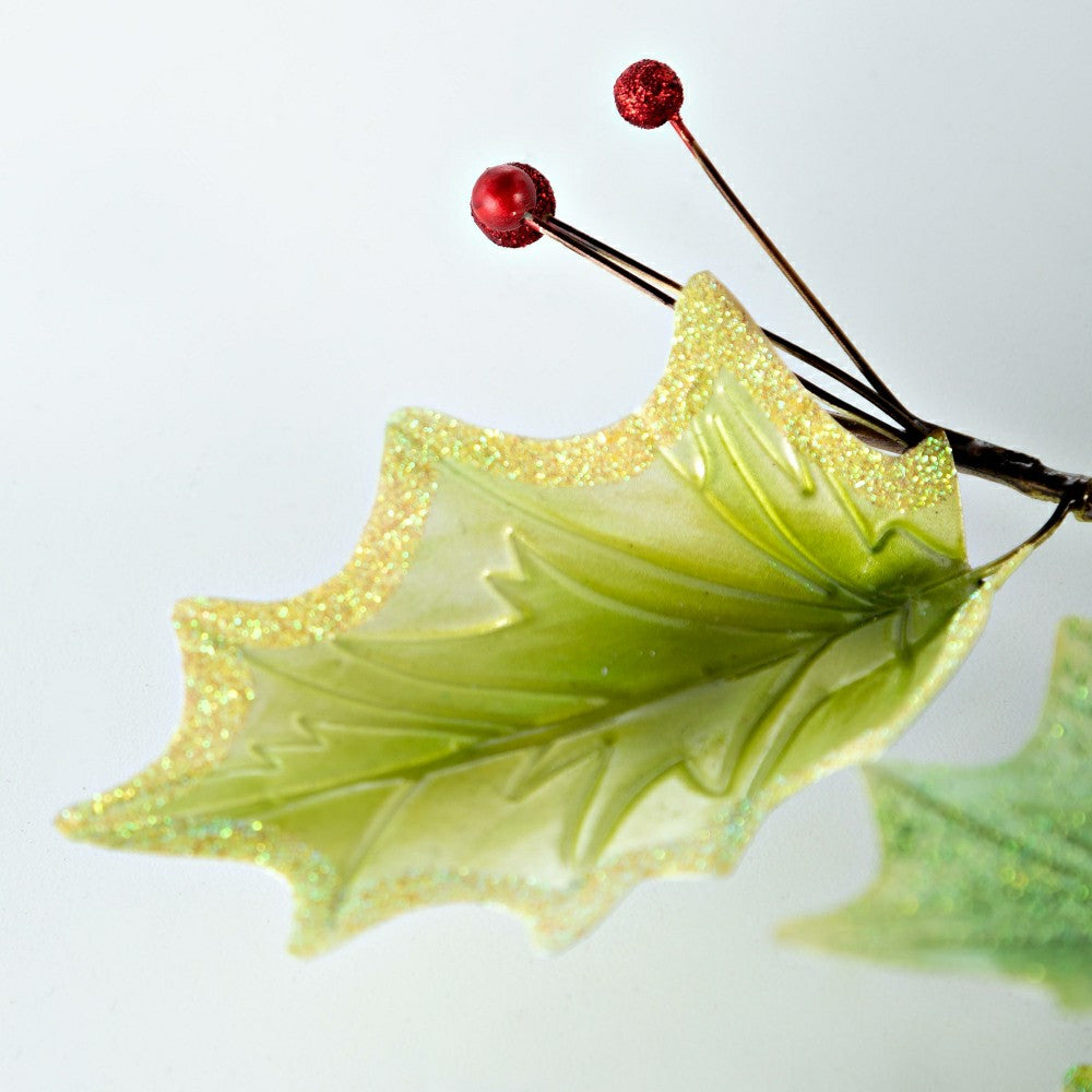 Metal and Capiz Holly Leaf Wall Decor | Plow & Hearth