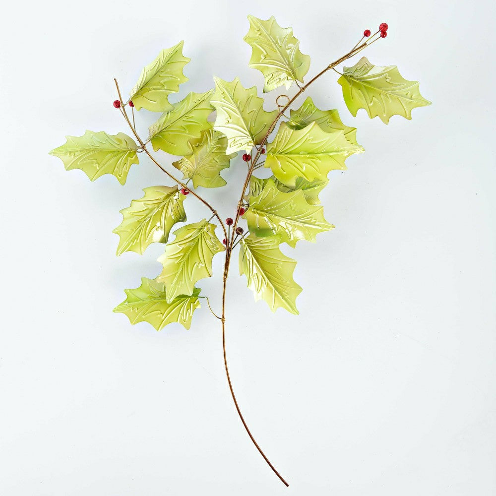 Metal and Capiz Holly Leaf Wall Decor | Plow & Hearth
