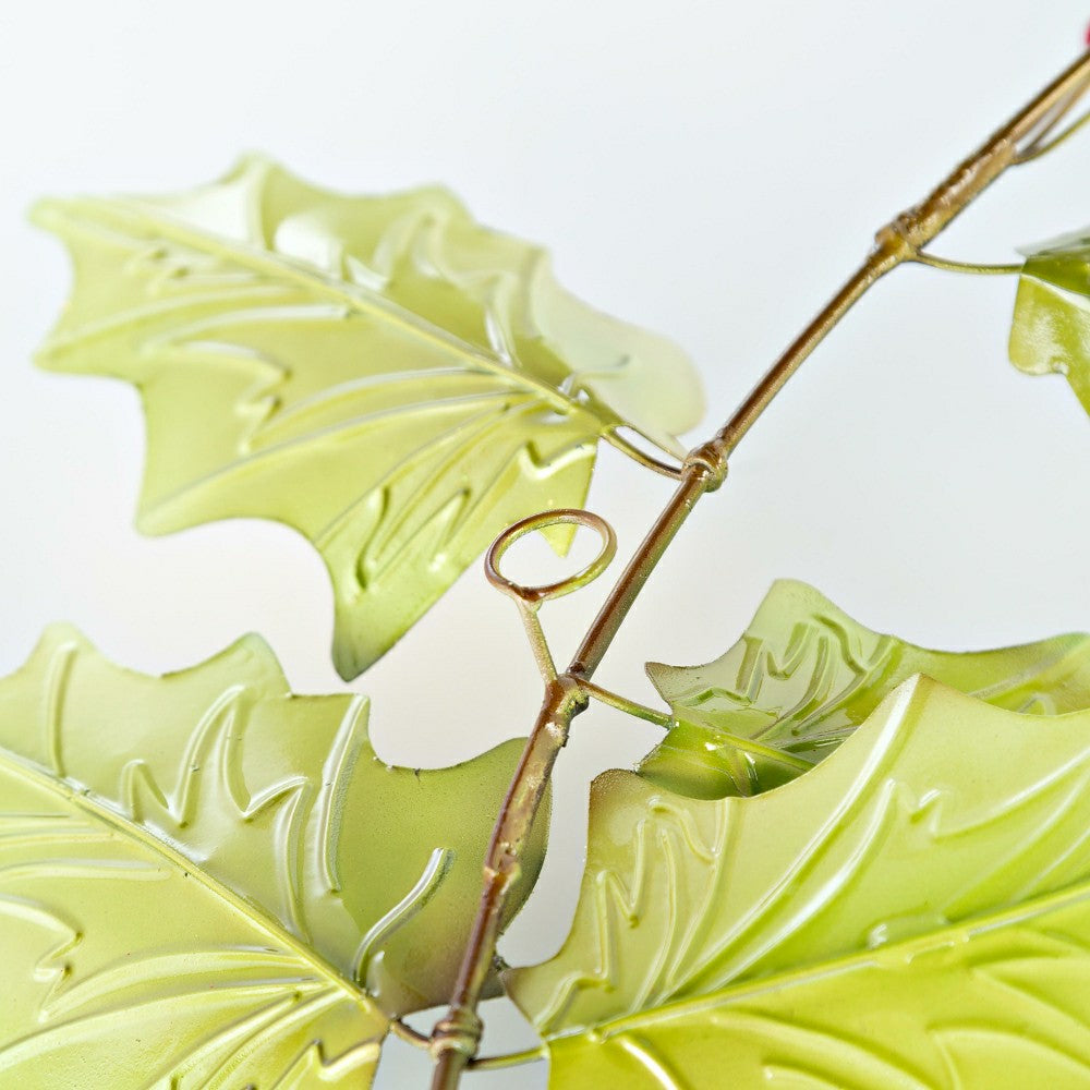 Metal and Capiz Holly Leaf Wall Decor | Plow & Hearth