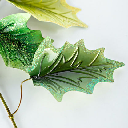 Metal and Capiz Holly Leaf Wall Decor | Plow & Hearth