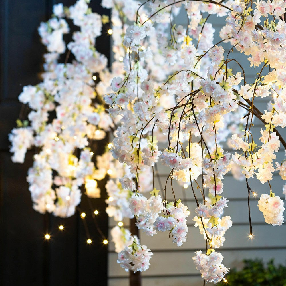 Small Lighted Faux Weeping Cherry Tree, 4'H | Plow & Hearth