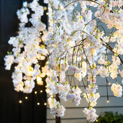 Small Lighted Faux Weeping Cherry Tree, 4'H | Plow & Hearth