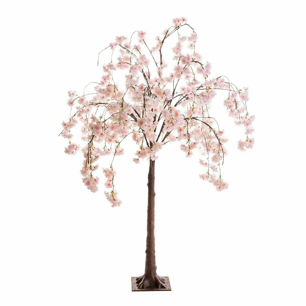 Small Lighted Faux Weeping Cherry Tree, 4'H | Plow & Hearth