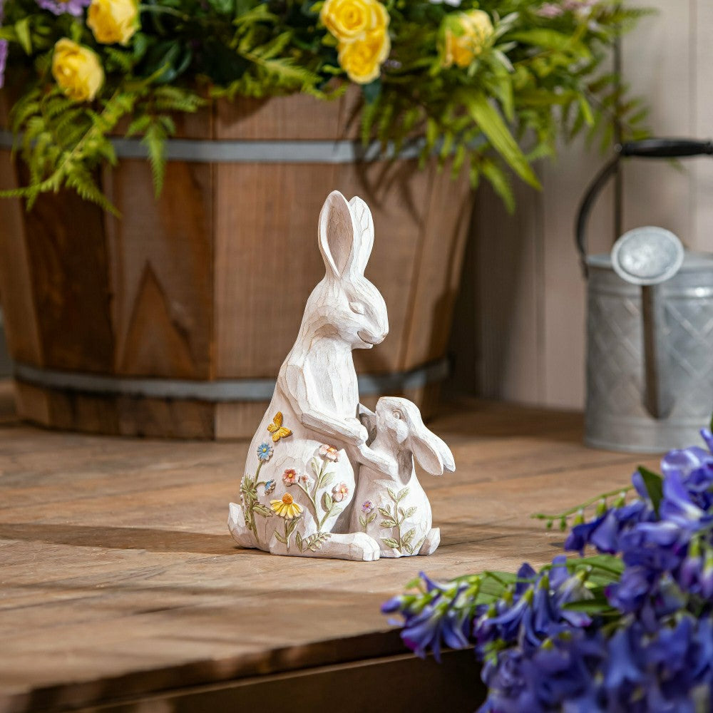 Bunny Family Resin Garden Statue, 12"H | Plow & Hearth