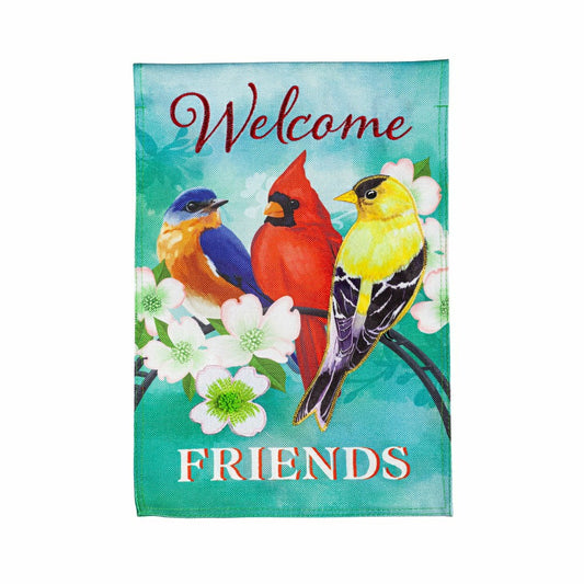 Welcome Friends Burlap Garden Flag | Plow & Hearth