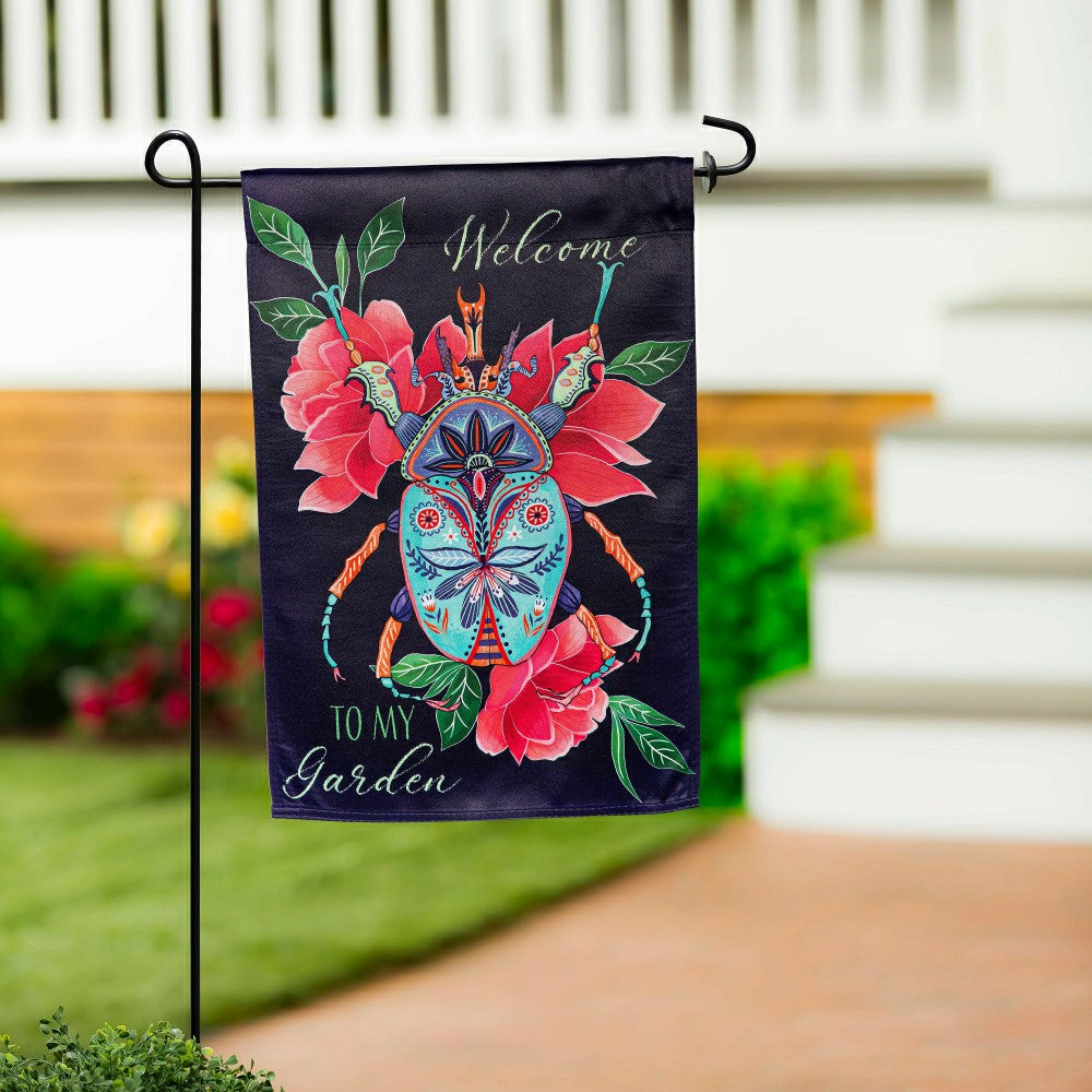 Intricate Beetle Suede Garden Flag | Plow & Hearth